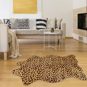 Leopard Rug Cute Cheetah Print Rug Area Rug Nice Western Decor for Living Room Bedroom Non-Slip (43 inches x 29 inches) (MC001 - LP01)