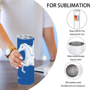 Tswofia 8 Pack Straight Sublimation Tumblers Set 20 Oz Skinny, Stainless Steel Skinny Sublimation Tumbler Blank With Shrink Wrap Film Lid Straw Set,Individually Boxed, Not Tapered