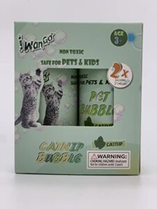 iwanga catnip bubbles catnip toys for cats 4oz*2- unbelievable catnip flavor bubble for cats -non-toxic formula,let the cat chase avoids boredom & keeps pets active.