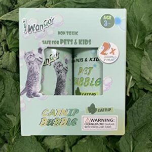 iwanga Catnip Bubbles Catnip Toys for Cats 4oz*2- Unbelievable Catnip Flavor Bubble for Cats -Non-Toxic Formula,Let The cat Chase Avoids Boredom & Keeps Pets Active.