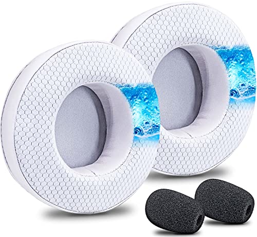 Virtuoso XT Ear Pads Replacement for Virtuoso RGB Wireless SE XT Headset, Cooling Gel, More - Softer Memory Foam, Added Thickness, Extra Durability by JESSVIT (Virtuoso XT Cooling Gel Earpads White)