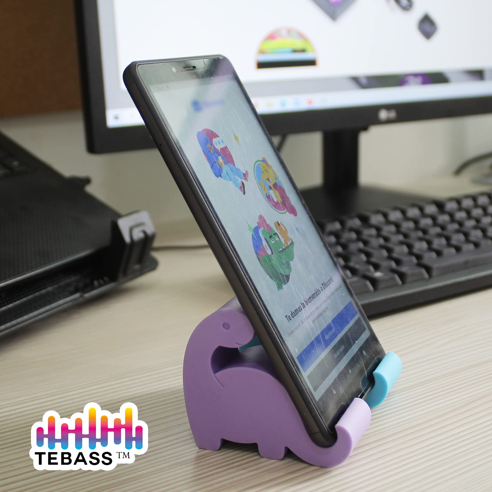 TEBASS Dinosaur Desk Accessories Phone Holder for Desk Dinosaur, Cute Phone Stand Set 5Pcs– Silicone Phone Stand – 5 Cute Dinosaur Birthday Party Supplies– No Plastic Packing – Cute Desk Accessories