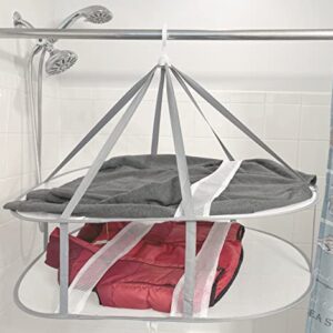 2-Tier Sweater Drying Rack Mesh Foldable Hanging Dryer Laundry Mesh Drying Rack, Foldable Clothing Dryer Racks Collapsible (2 Tier)