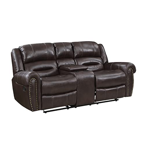 Lexicon Wilder Double Glider Reclining Loveseat, Brown