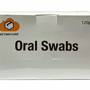 KEYWAYCARE Oral Swabs Disposable 120 Pcs Sponge Mouth Swabsticks Violet Purple Orange