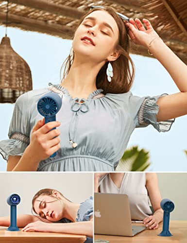 KENSUKA Portable Handheld Fan with Aromatherapy HA1, Personal USB Rechargeable Mini Turbo Fan with 3 Speed Adjustable and Desk Base, Pocket Hand Fans for Women, Travel, Makeup, Outdoor, Indoor.