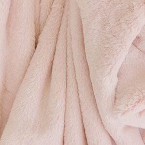 Minky Designs Luxurious Minky Blankets | Super Soft, Fuzzy, and Fluffy Faux Fur | Preppy Couch Covers & Throw Blankets | Ideal for Adults, Kids, Teens (Posh | Blossom Pink)