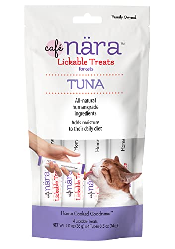 Café Nara Tuna Flavored Lickable Treats for Cats (Pack of 4-14g Tubes, 56 g/2 oz)