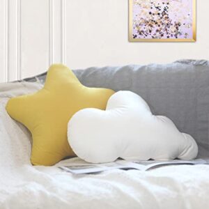 YRXRUS Cloud Pillow, White Cloud Throw Pillows for Room, 3D Cloud Shaped Lumbar Pillow, Ultra Soft Velvet 20 X 12 Inches Cushion, Insert Includ for Living Bedroom Car Decorative