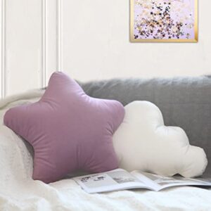 YRXRUS Cloud Pillow, White Cloud Throw Pillows for Room, 3D Cloud Shaped Lumbar Pillow, Ultra Soft Velvet 20 X 12 Inches Cushion, Insert Includ for Living Bedroom Car Decorative