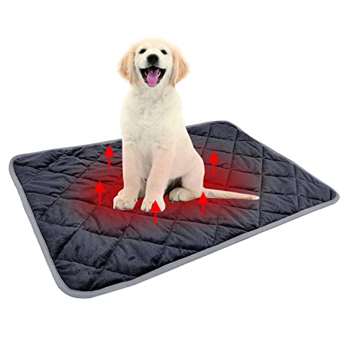 RWET Self Heating Pad for Cat Dog, Cordless Self Warming Pet Pad Washable Self Heated Cats Dogs Bed, Thermal Mat for Cat and Dog in Cold Weather, Pets Supplies Blue 27.5*18.8inch