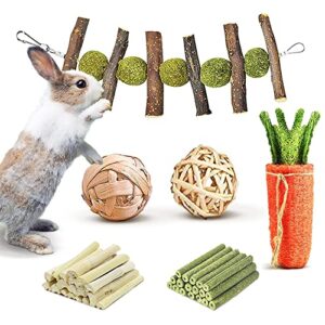 meric rabbit chew and activity set, handmade teeth grinding sticks for bunny’s oral and digestive care, 14 pcs per pack
