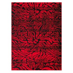 Antep Rugs Floral 5x7 Abstract Indoor Area Rug Siesta (Red Black, 5'3" x 7')