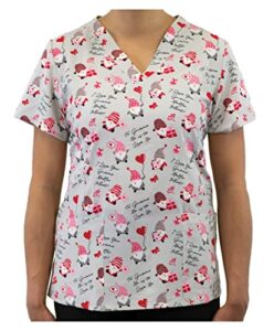 maevn women's v-neck print top (x-large, gnome matter what)