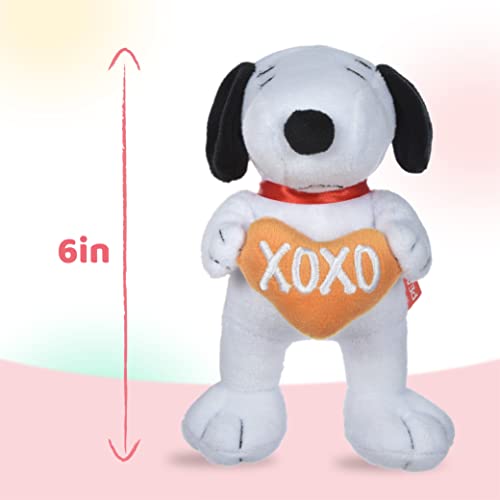 Peanuts for Pets Dog Toys Snoopy “XOXO” Plush Squeaker| 6” Snoopy Love Plush Squeakers Collection Pet Toys | Cute Peanuts Toy for Dogs Snoopy Stuffed Animal 6 inch, (FF19318)