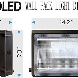 (4 Pack) LED Wall Pack Light, 100W 11000LM 5000K Daylight with Dusk-to-Dawn Sensor Wall Lights, 600-800W HPS/HID Equivalent Commercial and Industrial Outdoor LED Lights for Warehouses, Parking Lots