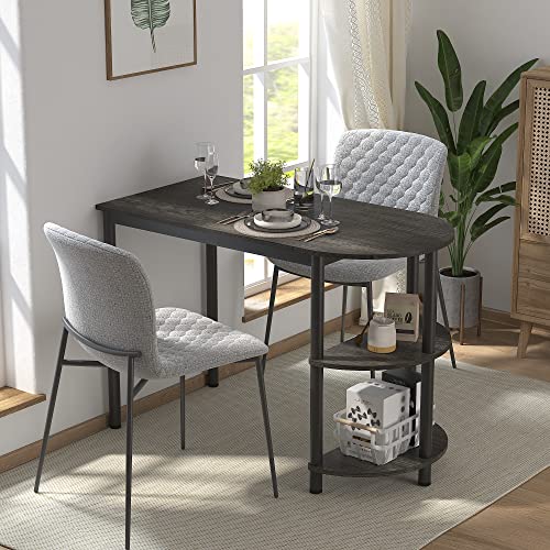 Elephance Small Dining Table/Kitchen Table with Storage, Multifunctioal Workstation Desk for Dining Room, Living Room, Bistro.(Black Oak)