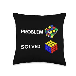 rubiks cube apparel 80's vintage clothing speed master rubiks cube colorful rubix 80s vintage throw pillow, 16x16, multicolor