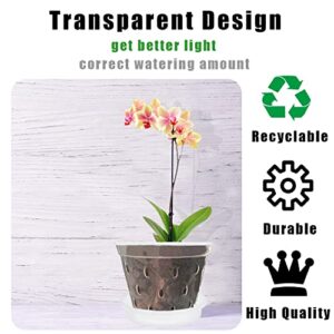 Haawooky Orchid Pots,5.5 inch Plastic Orchid Pots with Holes and Saucers,Slotted Clear Orchid Pots for Indoor and Outdoor Flower Planting,5 Pack