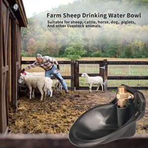 Milifun Goat Waterer, Sheep Water Bowls Livestock Water Bowl with Copper Valve, Automatic Horse Waterer Farm Automatic Waterer for Livestock.