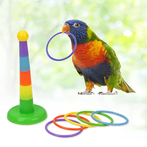 BWOGUE 12PCS Bird Training Toys Parrot Intelligence Toy Mini Sneaker Skateboard Parrot Wooden Block Puzzles Toy Bird Basketball Toy Stacking Rings for Budgie Parakeet Cockatiel Conure Lovebird