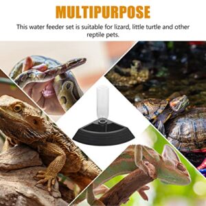 Balacoo Reptile Water Feeder Automatic Water Dispenser Waterer Feeding Accessories for Turtle Bearded Dragons Lizards Geckos Pet Lizard Drinking Tray Black