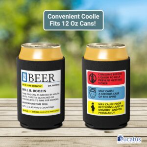 Durable, Funny Fake Beer Prescription Can Cooler 2pk. Long-Lasting, Hilarious Design Neoprene Collapsible Drink Huggers. Great Gag Gifts or Practical Joke Prank Can Sleeve. Waterproof Beer Sleeves