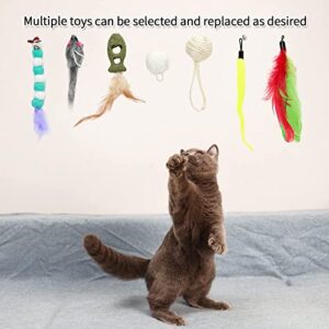 CZPET Cat Toys Kitten Jump Exercise Interactive Replaceable Elastic Automatic Toy Funny Cat Teaser Various Developmental Puzzle Toys Feather Mouse