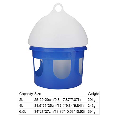 TOPINCN Pigeon Feeder, 2L/4L/6.5L Large Capacity Pigeon Waterer Automatic Bird Pigeon Feeder ABS Plastic Water Dispenser Waterer(2L)