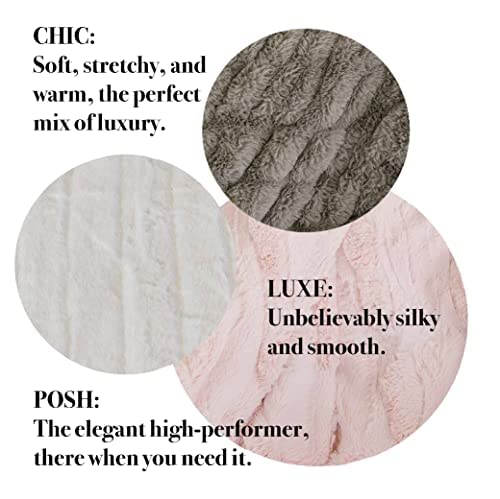Minky Designs Luxurious Minky Blankets | Super Soft, Fuzzy, and Fluffy Faux Fur | Preppy Couch Covers & Throw Blankets | Ideal for Adults, Kids, Teens (Chic | Blossom Pink)