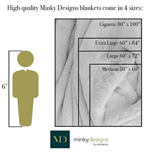 Minky Designs Luxurious Minky Blankets | Super Soft, Fuzzy, and Fluffy Faux Fur | Preppy Couch Covers & Throw Blankets | Ideal for Adults, Kids, Teens (Chic | Blossom Pink)
