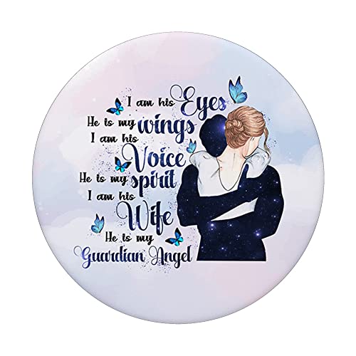 He Is My Wing My Guardian Angel Husband Memorial Remembrance PopSockets Swappable PopGrip