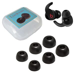 luckvan memory foam ear tips for beats fit pro replacement eartips for beats earbuds tips fit iin beats fit pro case, black lms