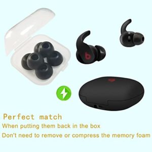 Luckvan Memory Foam Ear Tips for Beats Fit Pro Replacement Eartips for Beats Earbuds Tips Fit Iin Beats Fit Pro Case, Black LMS