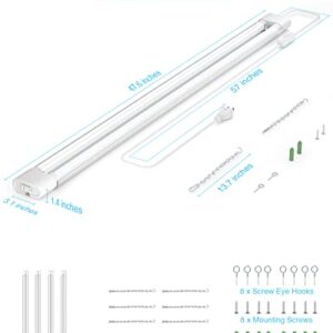 Ensenior 4 Pack Linkable LED Utility Shop Light, 4 FT 4400lm, 36W Equivalent 280W, 5000K Daylight, 48 Inch Integrated Fixture for Garage&Workbench, Surface or Hanging Mount, White, ETL Certified