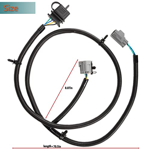 4-Way Trailer Hitch Tow Wiring Harness fit for Jeep Wrangler 2-Door & 4-Door JK JKU 2007-2018,Replace OEM 17275.01, 92015 8001