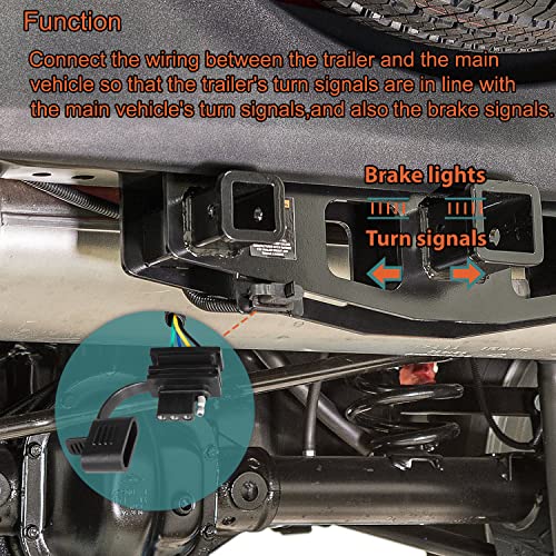 4-Way Trailer Hitch Tow Wiring Harness fit for Jeep Wrangler 2-Door & 4-Door JK JKU 2007-2018,Replace OEM 17275.01, 92015 8001