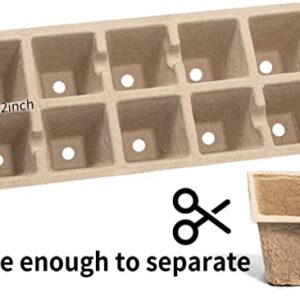 SYITCUN 100 Cells Seedling Starter Trays,10 Pack Starter Trays for Planting Seeds,Biodegradable Seed Starter Peat Pots,Bonus 100 Plant Labels,2 Transplanting Tools,1 Spray Bottle