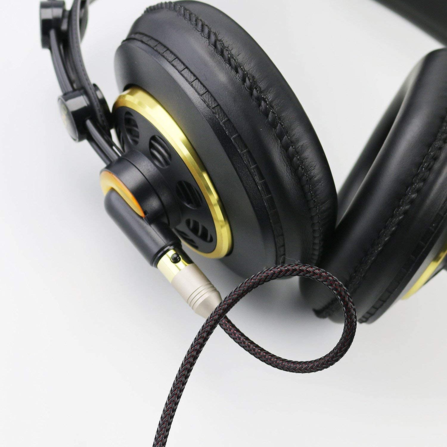 Aquelo Q701 Replacement Audio Cord Mini XLR 3Pin to 3.5mm Cable Compatible AKG Q701 K702 K712 K7XX K241S MK2 K240 K245 K275 K371BT M220 K141 K171 K175 K181 K182 Headphones (L-Shape), Black, 120cm/4ft