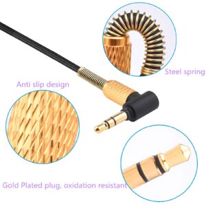 Aquelo Q701 Replacement Audio Cord Mini XLR 3Pin to 3.5mm Cable Compatible AKG Q701 K702 K712 K7XX K241S MK2 K240 K245 K275 K371BT M220 K141 K171 K175 K181 K182 Headphones (L-Shape), Black, 120cm/4ft