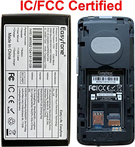 Easyfone T200 4G Unlocked Big Button Cell Phone for Seniors, Easy-to-Use Clear Sound Big Battery Senior Cell Phone with SOS Button and a Convenient Charging Dock