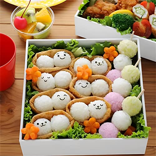 SurpriseSeptember-spherical rice ball mold diy bento sushi tool set with rice spoon 2 smiley face seaweed laver kitchen embossing mold