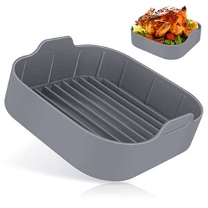 Air Fryer Reusable Liner (8-inch), FGSAEOR Oven Insert Silicone Bowl, Replacement of Parchment Paper Liners, Non Stick Basket for Baking Cooking