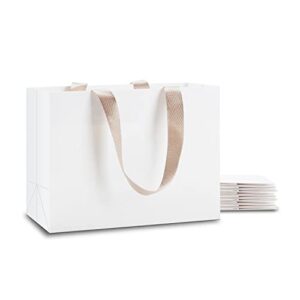 white gift bags bulk yaceyace 10pcs 8"x3.75"x6" small size white gift bags with handles white paper gift bags white kraft paper bags white paper shopping bags for small business, wedding bags party bags retail bags