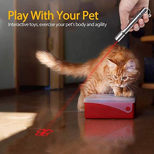 Cat Toys for Indoor Cats, Laser Pointer Interactive Cat Toy, Red Light Lazer Pointer, Multi-Mode USB Rechargeable Pet Dogs Kitten Toy, Long Range Teaching/Presentation Pen