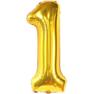katchon, gold one balloon for first birthday - 40 inch | 1 balloon for 1st birthday | number 1 balloon for 1st birthday decorations for boys | first birthday balloons, wild one balloons decorations