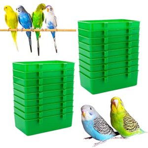 18 pcs bird plastic feeder, seed food cage hanging food bowl feeding dish for poultry pigeon parrot parakeet budgie