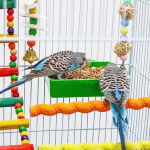 18 Pcs Bird Plastic Feeder, Seed Food Cage Hanging Food Bowl Feeding Dish for Poultry Pigeon Parrot Parakeet Budgie