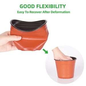 Kleeblatt 100 Pcs Nursery Pots 6 Inch, Plastic Planter Nursery Pots with 30 Pcs Plant Labels, Seedling Pots and Seedling Flower Plant Container