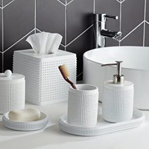 Roselli Trading Company Milano Bath Canister, White